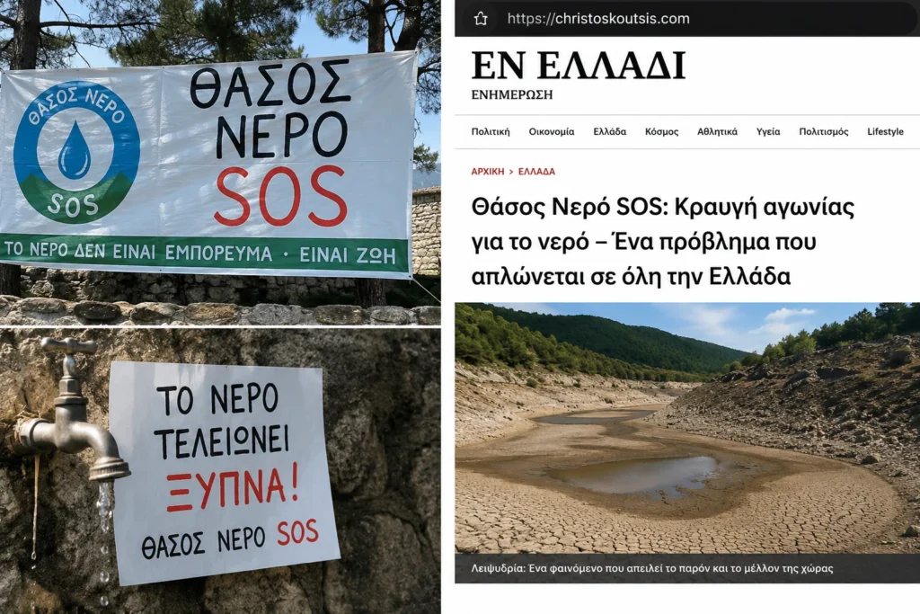 θασος νερό sos